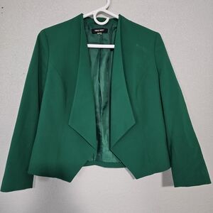 Nine West Women's Green Open-Front Blazer Jacket